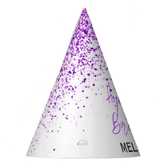 Sprankelende Paarse glitter wit elke leeftijd Verj Feesthoedjes (Links)