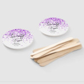 Sprankelende Paarse glitter wit elke leeftijd Verj Handwaaier (Niet-gemonteerd)