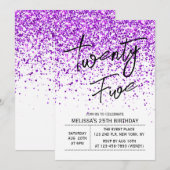 Sprankelende Paarse glitter wit elke leeftijd Verj Kaart (Voorkant / Achterkant)