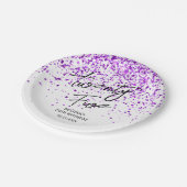 Sprankelende Paarse glitter wit elke leeftijd Verj Papieren Bordje (Gekanteld)