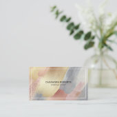 Sprankelende penseelstreken compositie 2 visitekaa visitekaartje (Staand voorkant)