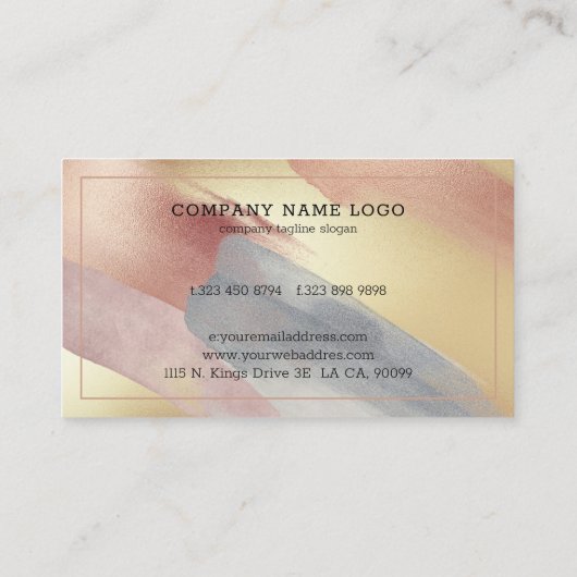 Sprankelende penseelstreken moderne achtergrond visitekaartje (Achterkant)