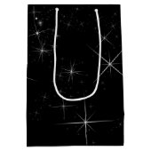 Sprankelende rode lint kerstboom medium cadeauzakje (Achterkant)