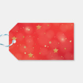Sprankelende Rode Ster Vrolijk Helder Kerstmis Cadeaulabel (Achterkant Horizontaal)