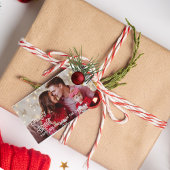 Sprankelende Rode Ster Vrolijk Helder Kerstmis Cadeaulabel