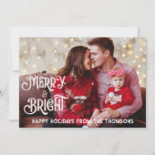 Sprankelende Rode Ster Vrolijk Helder Kerstmis Feestdagenkaart (Voorkant)