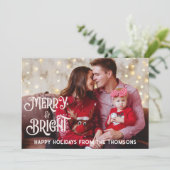 Sprankelende Rode Ster Vrolijk Helder Kerstmis Feestdagenkaart (Staand voorkant)