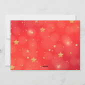 Sprankelende Rode Ster Vrolijk Helder Kerstmis Feestdagenkaart (Achterkant)
