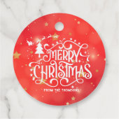 Sprankelende Rode Ster Vrolijk Kerstfeest Bedankjes Labels (Achterkant)