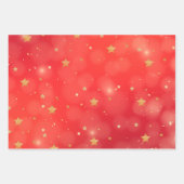 Sprankelende Rode Ster Vrolijk Kerstfeest Inpakpapier Vel (Voorkant 3)