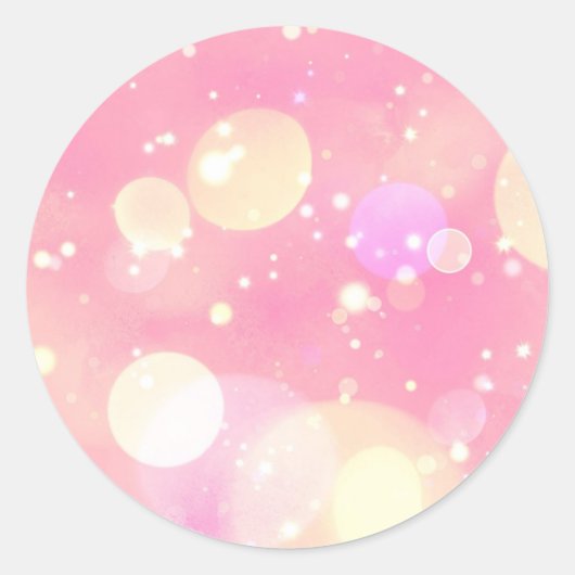 Sprankelende roze bellen ronde sticker (Voorkant)