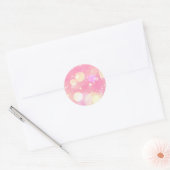 Sprankelende roze bellen ronde sticker (Envelop)