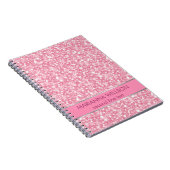 Sprankelende roze en witte glitter notitieboek (Rechterzijde)