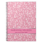 Sprankelende roze en witte glitter notitieboek (Voorkant)