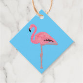 Sprankelende roze flamingo bedankjes labels (Voorkant)