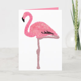 Sprankelende roze flamingo feestdagen kaart