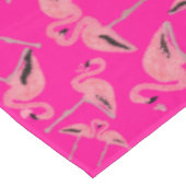 Sprankelende roze flamingo glitter hart tafelkleed (Gekanteld)