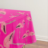 Sprankelende roze flamingo glitter hart tafelkleed (Voorbeeld)