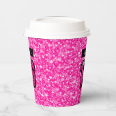 Sprankelende roze Glitter Paper Cup Papieren Bekers (Links)