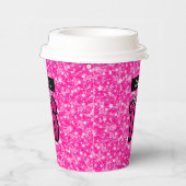 Sprankelende roze Glitter Paper Cup Papieren Bekers (Rechts)