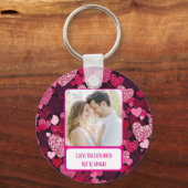 Sprankelende roze harten als je boos bent sleutelhanger (Voorkant)