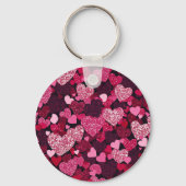 Sprankelende roze harten als je boos bent sleutelhanger (Achterkant)