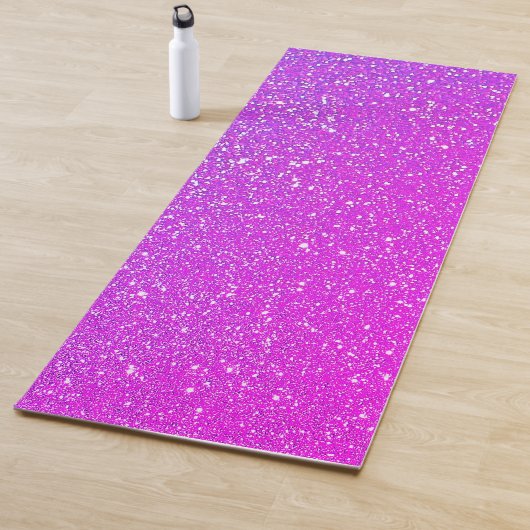 Sprankelende roze Paarse Glitter Ombre Bright Cool Yogamat (In situ)
