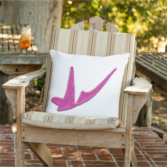 Sprankelende roze vlinder buitenkussen (Stoel)