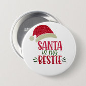 Sprankelende Santa Bestie Grappige Kerstvakantie Ronde Button 7,6 Cm (Voorkant /achterkant)