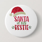 Sprankelende Santa Bestie Grappige Kerstvakantie Ronde Button 7,6 Cm (Voorkant)