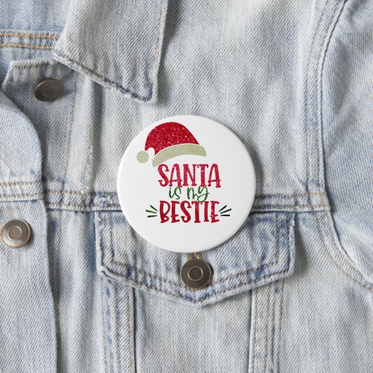 Sprankelende Santa Bestie Grappige Kerstvakantie Ronde Button 7,6 Cm (In situ)