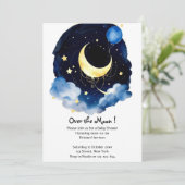 Sprankelende Sky Boy Baby shower Celestial Dreams Kaart (Staand voorkant)