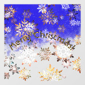 Sprankelende sneeuwkristallen in de kerstnacht raamsticker (Vel)