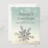 Sprankelende sneeuwvlok in de sneeuw briefkaart (Voorkant / Achterkant)