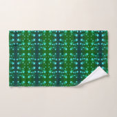 Sprankelende sterren boven groen & blauw mesh kleu bad handdoek (Handdoek)