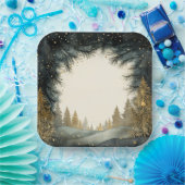 Sprankelende vakantiebomen papieren bordje (Feest)