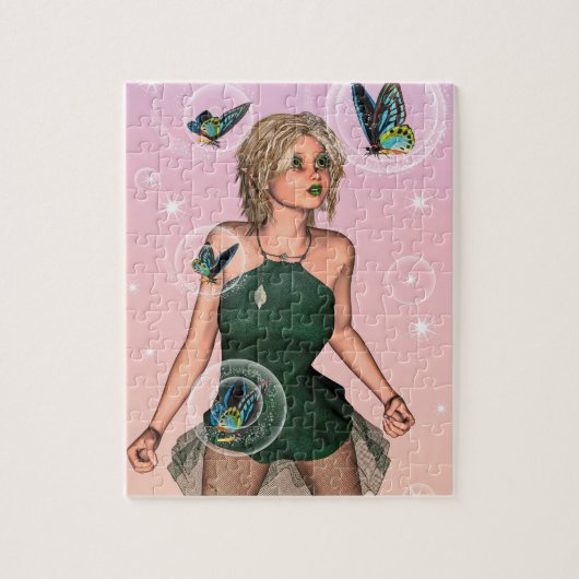 Sprankelende Vlinder Fee Fantasie Kunst Legpuzzel (Verticaal)