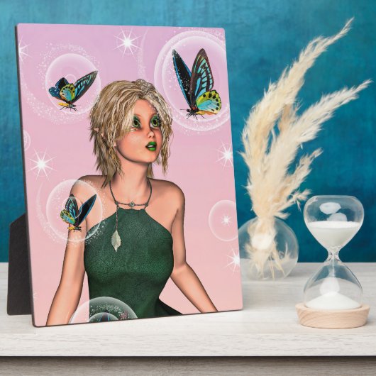 Sprankelende Vlinderfee Fantasie Kunst Fotoplaat (Zijkant)