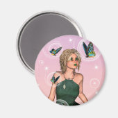 Sprankelende Vlinderfee Fantasie Kunst Magneet (Voorkant / Achterkant)