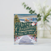 Sprankelende wensen: een vrolijk kerstfeest briefkaart (Staand voorkant)