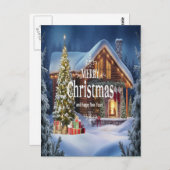 Sprankelende wensen voor een vrolijk kerstfeest briefkaart (Voorkant / Achterkant)