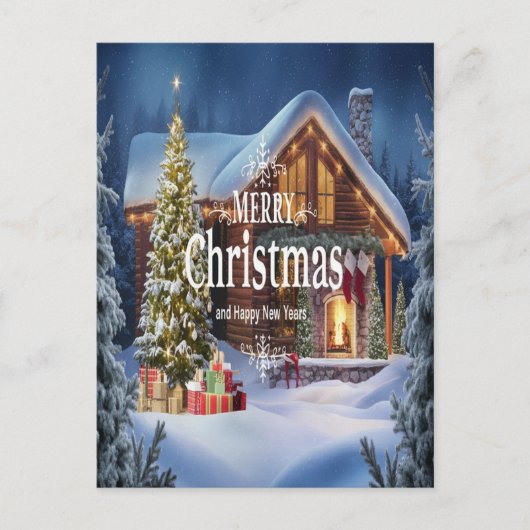 Sprankelende wensen voor een vrolijk kerstfeest briefkaart (Voorkant)