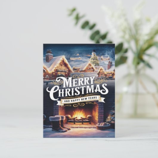 Sprankelende wensen voor vrolijk kerstfeest briefkaart (Staand voorkant)