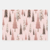 Sprankelende wintersneeuwvlokken en kerstbomen inpakpapier vel (Voorkant 3)