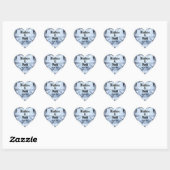 Sprankelende witte diamanten bruiloft hart sticker (Vel)