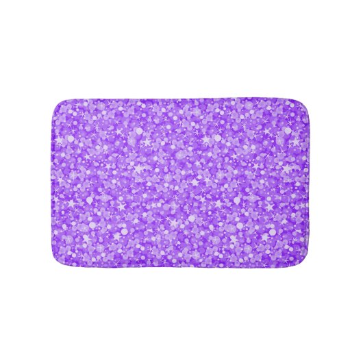 Sprankelende witte en Paarse glitter Badmat (Voorkant)