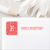 Sprankelende witte en rode glitter etiket (Insitu)