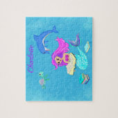 Sprankelende zeemeermin leesboeken personaliseren legpuzzel (Verticaal)