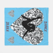 Sprankelende zilveren hart dans fleece deken (Voorkant (Horizontaal))