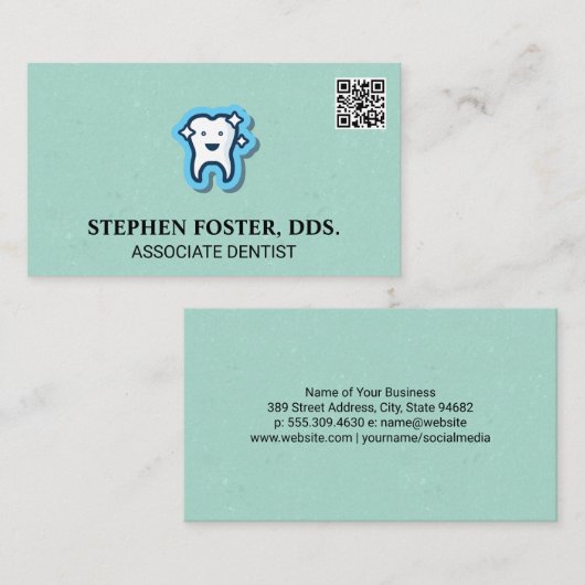 Sprankeltandpictogram | QR-code Visitekaartje (Voorkant / Achterkant)